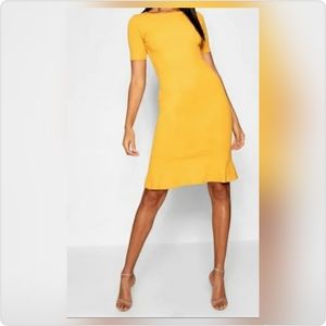 Frill Hem Midi Dress